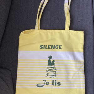 Totbag « silence je lis » jaune